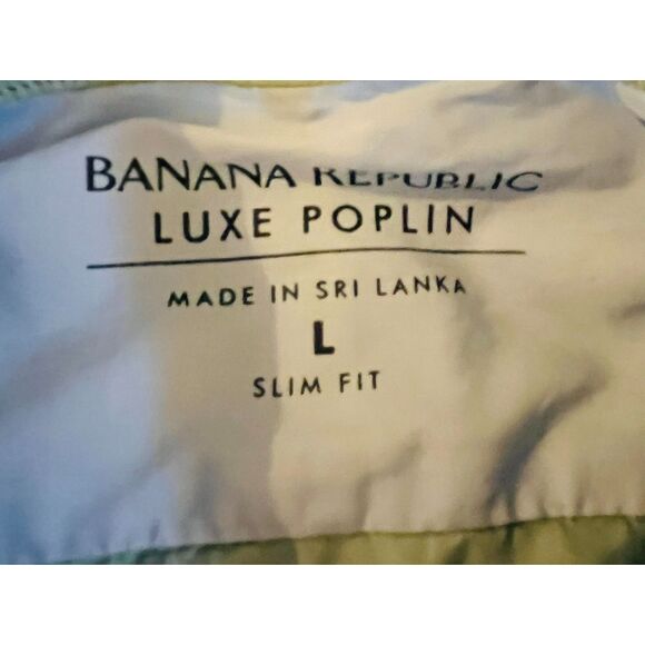 Mens Banana Republic Luxe Poplin Blue Short Sleeve Shirt Large - Picture 6 of 10